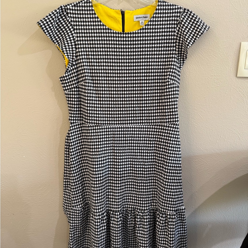 Shelby & Palmer Black and White Fit and Flare Midi Dress